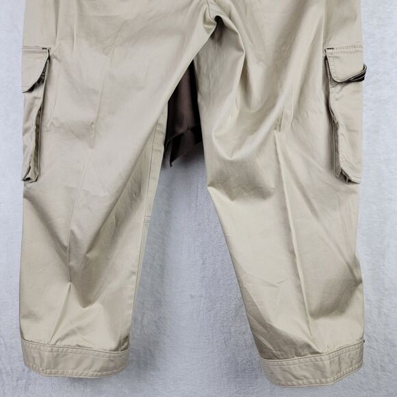 Cache Khaki Cargo Capri Brown Bohemian Scarf Belt Sz 8 Gold Button Decor Hippie - Picture 14 of 16